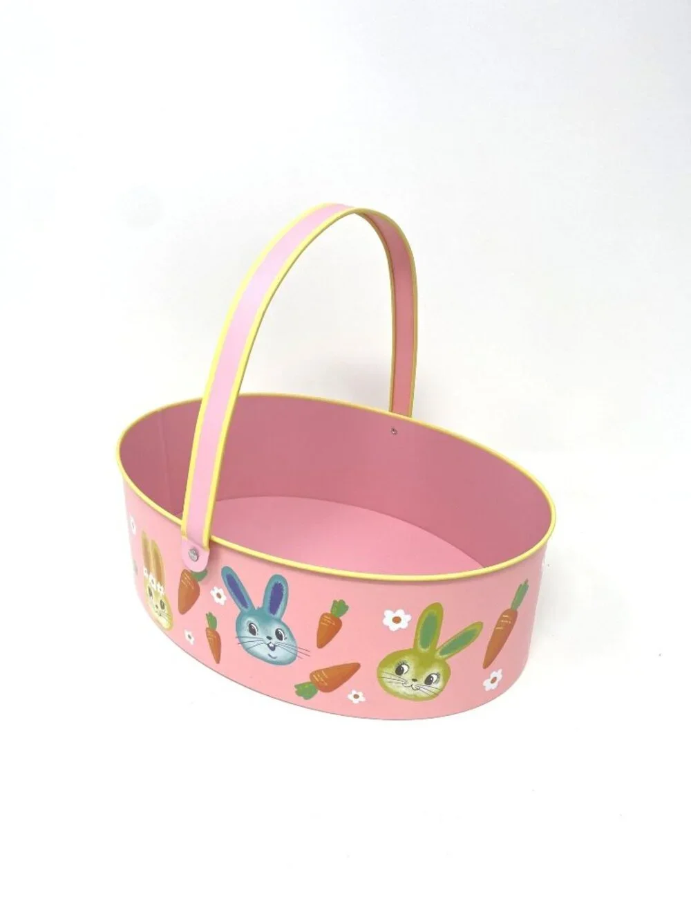 Target Printed Round Metal Easter Basket Bunnies Spritz™ Nostalgic 50's Inspired